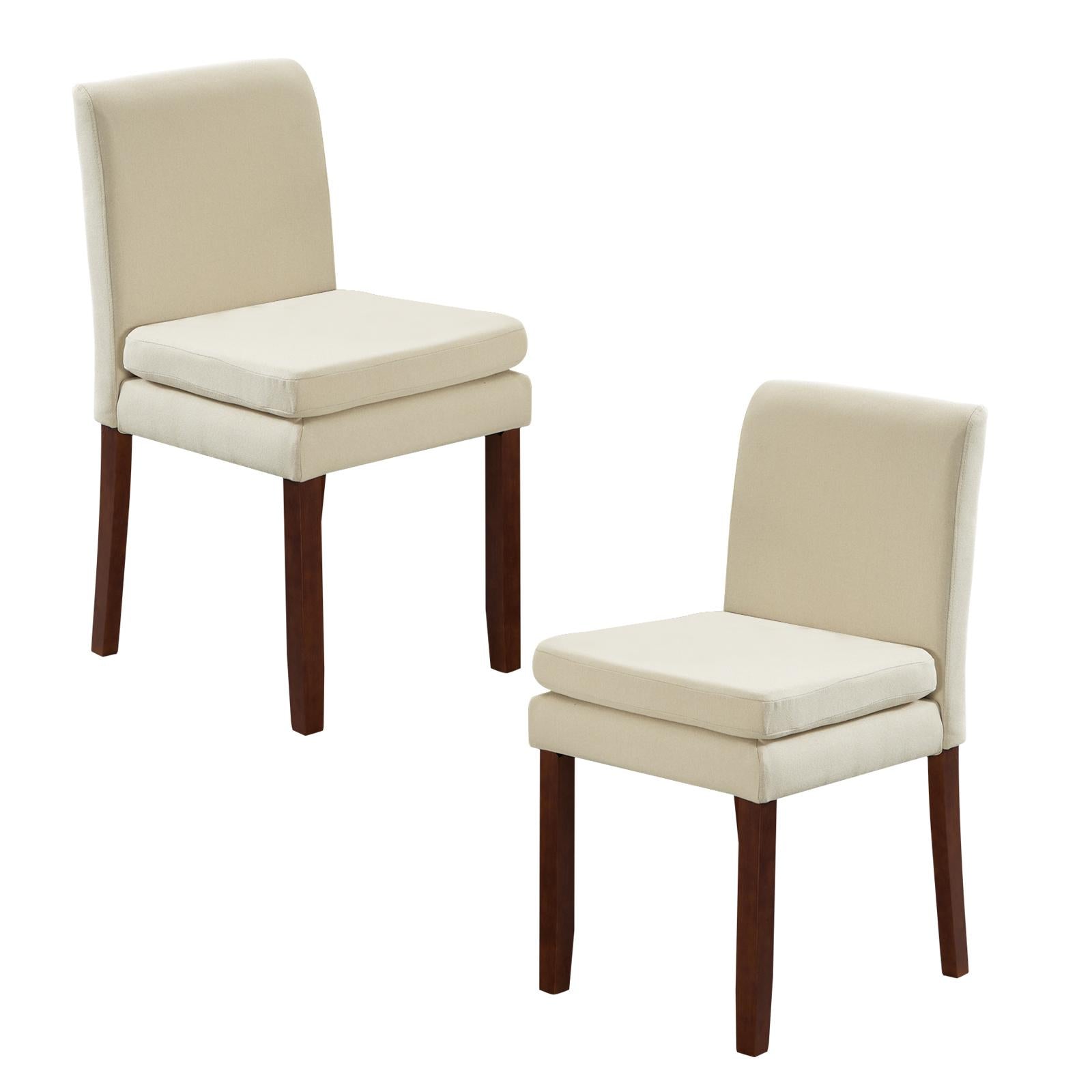 Armless linen dining chair with cushioned seat, featuring modern minimalist design suitable for various occasions.Set of 2 (2-Pack)