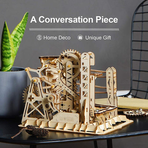 Robotime DIY 3D Wooden Puzzle Marble Run Assembly Model Building Block Stem Toy For Kids Adult