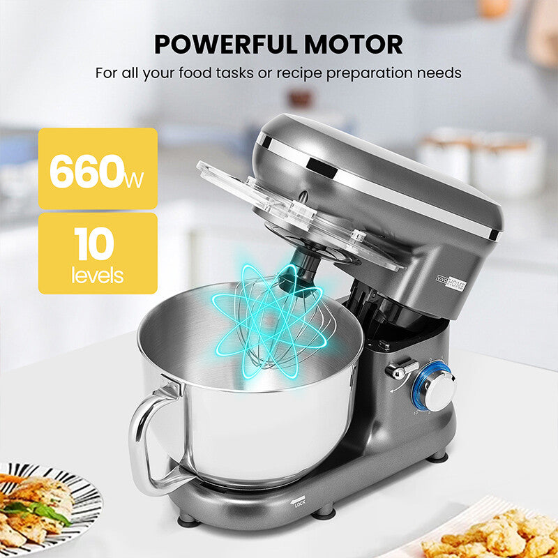 Electric Countertop Food Stand Mixer 660W 10 Speed 6QT Tilt-Head Kitchen Beater