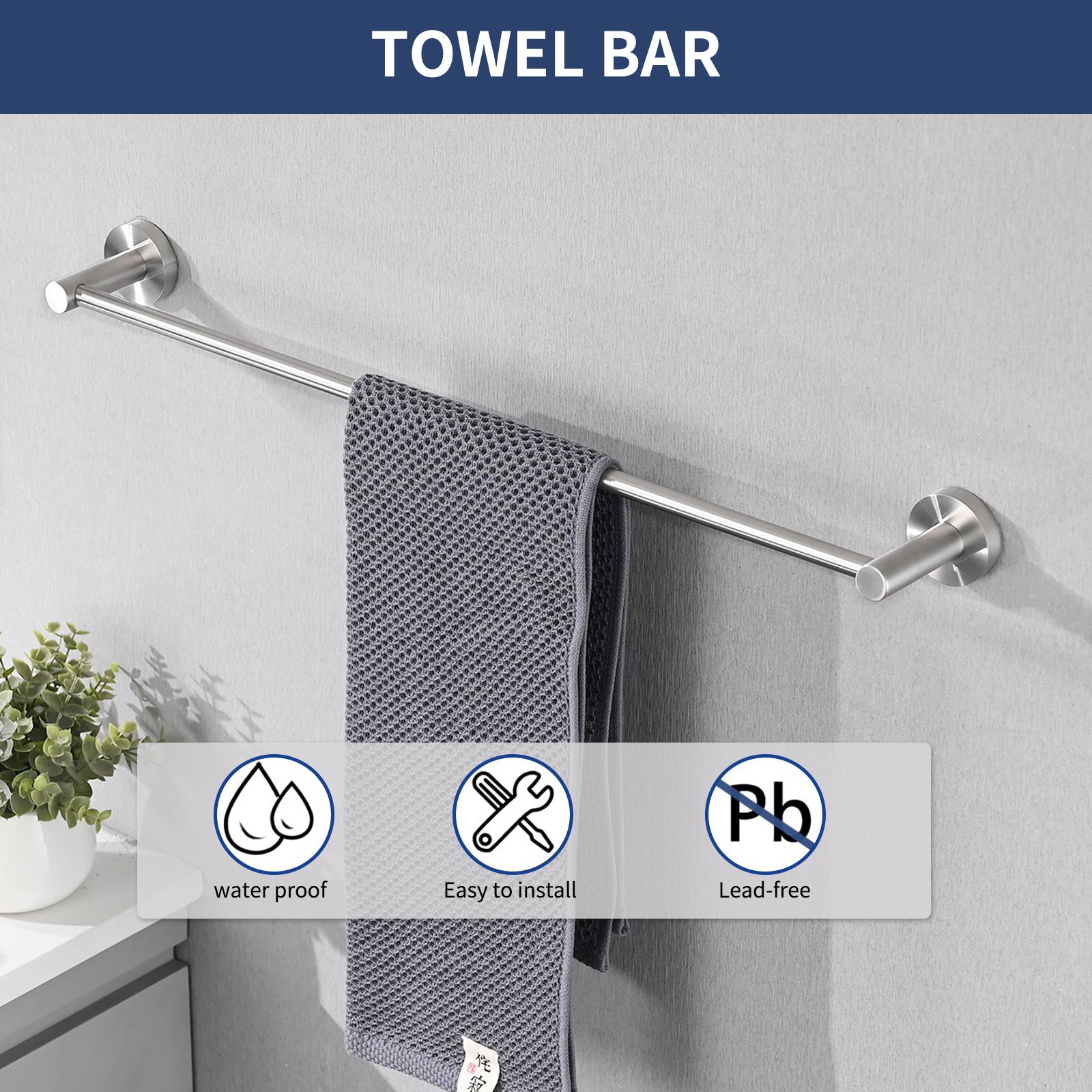 Brushed Nickel Bathroom Hardware Accessories 4 Pieces Set