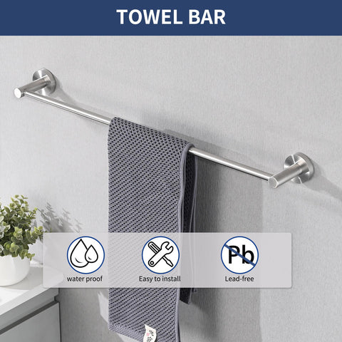 Brushed Nickel Bathroom Hardware Accessories 4 Pieces Set