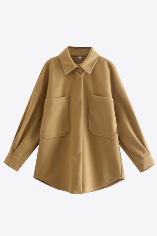 Dropped Shoulder Collared Longline Jacket