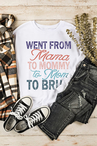 Letter Graphic Round Neck Sweatshirt cf