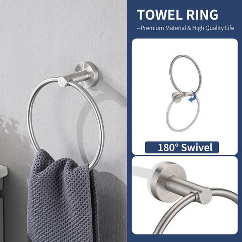 Brushed Nickel Bathroom Hardware Accessories 4 Pieces Set