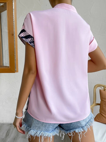 Contrast Color Buttoned Shirt