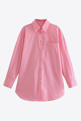 Dropped Shoulder Slit Shirt